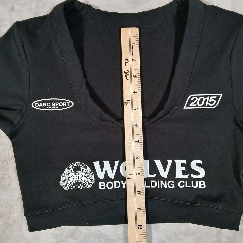 Darc Sport SHE Wolves Crop Top Womens M Black Limited 32/500 Long Sleeve - Picture 8 of 8